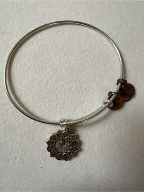 Alex and Ani Silver Bangle with Bronze Libra Charm